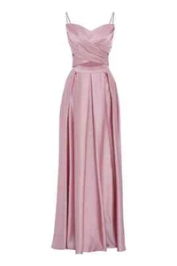 Abendkleid lang 40 Puderrosa, Cut out, A Linie - Bild 1 von 3