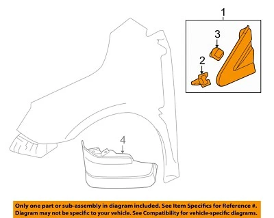Guardabarros-moldura superior derecha Buick GM OEM 10-16 LaCrosse 20833655 Foto 1 de 2