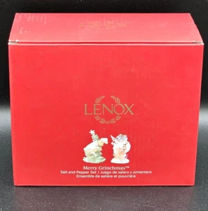 LENOX Merry Grinchmas Salt Pepper Shaker Set Seuss Grinch Max Christmas New Box - Picture 1 of 3