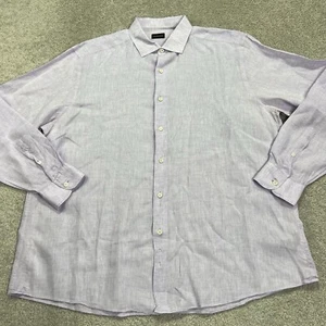 Ermenegildo Zegna Shirt Mens 2XL Purple Lavender Button Up Long Sleeve - Picture 1 of 17