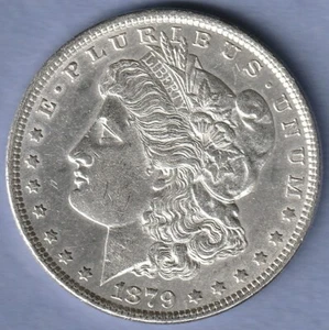 1879-P MORGAN SILVER DOLLAR. Our Opinion is AU+. Free Shipping. #3 - Picture 1 of 4