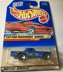Hot Wheels 080 2000 First Edition Car Toy - Blue T-Bird Worn Package - Picture 1 of 6