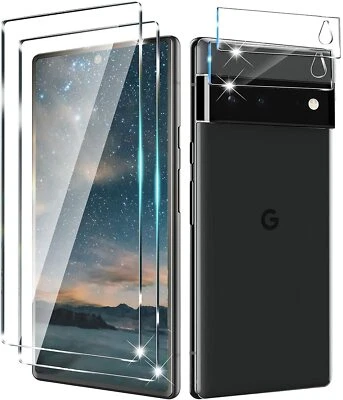 4-Pack For Google Pixel 6 Pro 2021 Tempered Glass Screen Protector Camera Cover - Image 1 of 4