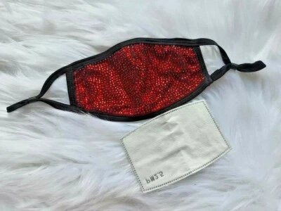 Adults Reusable Sequin Bling Glitter Rhinestones Face Mask  - Image 1 of 4