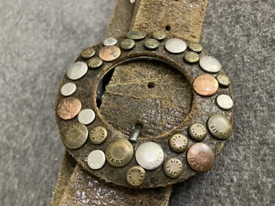 VTG  Miss Sixty Leather Belt Women’s M 34 Buckle Studded Metal Made In Italy Y2K Foto 1 de 4