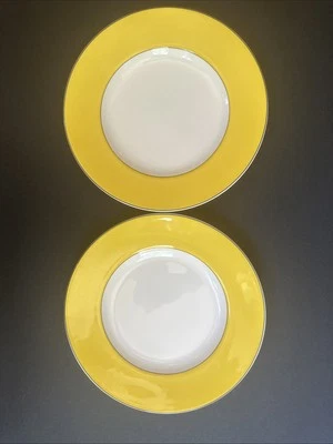 "Platos de ensalada Kate Spade LENOX amarillo Rutherford Circle 9,5"" (2) como nuevos" Foto 1 de 4