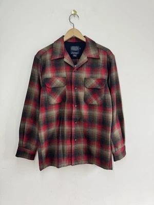 Pendleton Board Shirt Wool Plaid Button Front Red Brown Black Small Mexico - Image 1 of 4
