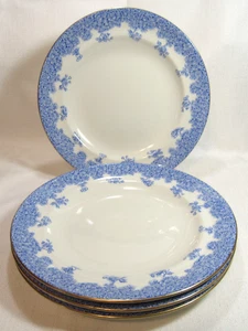 Royal Worcester England Antique W2279 Light Blue Four (4) Dinner Plates GC - Picture 1 of 11