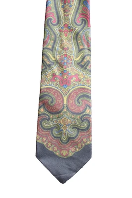 Preciosa corbata ajustada vintage verde Damon negra roja azul cachemira seda - 16 Foto 1 de 4