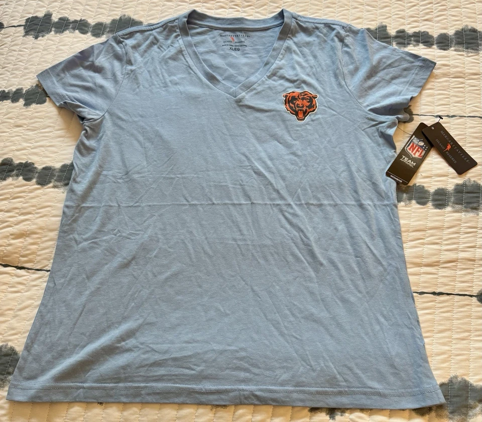 NWT Chicago Bears Margaritaville Women's Game Time V-Neck T-Shirt Blue Size XL - Image 1 of 4