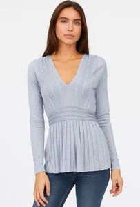 Vintage Y2K Baby Puppenpullover Damen klein hellblau weiche Umrandung Balletcore " - Bild 1 von 8