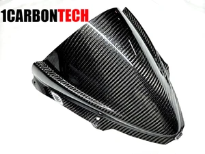 2024-2025-26 KAWASAKI ZX-6R ZX-636 PARABRISAS DE FIBRA DE CARBONO REAL VERSIÓN BURBUJA - Imagen 1 de 4