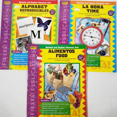Spanish & English Thematic Unit Books Lot ESL ELL ESOL SSL Bilingual Classroom - Image 1 of 4