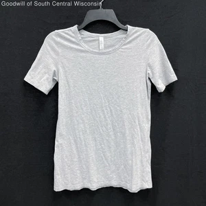 Damen-T-Shirt LULULEMON hellgrau meliert Kurzarm Rundhalsausschnitt Freizeit Tee Gr. 4 - Bild 1 von 3