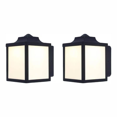 Hampton Bay Outdoor Wall Lantern Integrated LED Exterior Lights, 2-Pack - Image 1 of 3
