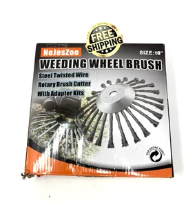 Weeding Wheel Brush 10 Inch Steel Twisted Wire Rotary Brush Cutter for Weeds - Picture 1 of 3