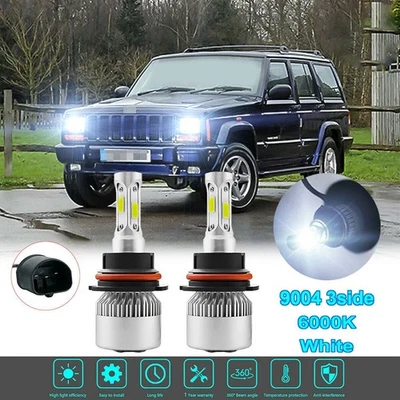 Headlight Bulbs White 6000K Cool White High Beam LED Low Beam Replacement - Image 1 of 4