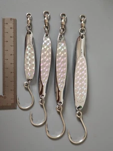 4X Flashing Lures Metal Spoon Slice Slugs Casting Lures Mackerel Tuna Jig 20-60g - Picture 1 of 5