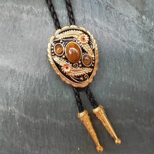 3 Ojo de Tigre Piedra Hombres Bolo Corbata Boda Collar Western Vaquero Corbata Regalos - Imagen 1 de 11