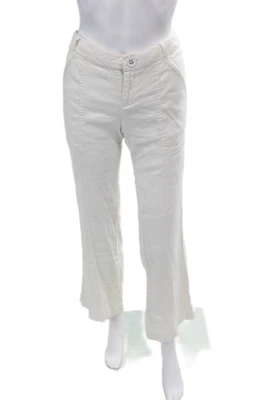 Pantalones para mujer Elevenses Anthropologie cierre de botones pierna recta blancos talla 2P Foto 1 de 4