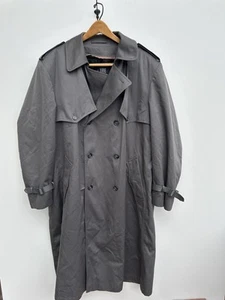 Towne by London Fog Men's Gray Trench Coat Sz 42 Long Removable Fleece Lining - Picture 1 of 9