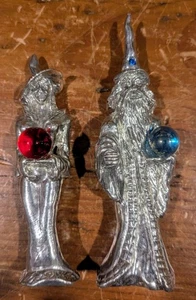 Pair Jeweled Pewter ? Magic Merlin Wizards Sorcerer Spellcaster Witch Harry Pott - Picture 1 of 5
