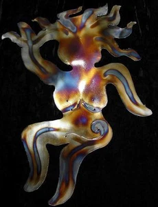 MUJER CAPRICHOSA bailarina diosa acento de pared de metal decoración artística - Imagen 1 de 1