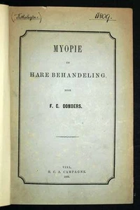 Medecine, 5 rares ouvrages, DONDERS Myopie, A. REUMONT, DUGTEREN et WALSEM ... - Imagen 1 de 1