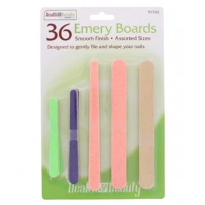 36 Nail Files emery boards Professional Double Sided Manicure Tool Nail Grooming - Picture 1 of 7