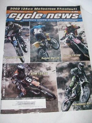 CYCLE NEWS MOTORCYCLE NEWSPAPER AUG. 2001 125CC MOTOCROSS SHOOTOUT Foto 1 de 2