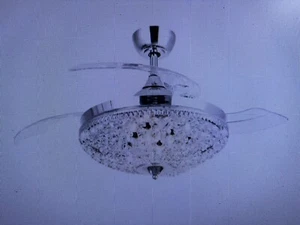 Modern 42 in. Indoor Chrome Retractable Blades Ceiling Fan with Light Kit and - Picture 1 of 3