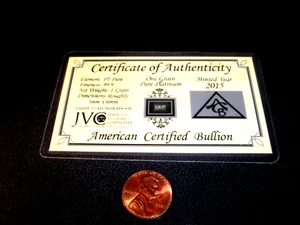 *PLATINUM* BAR * A. C. B. CLASSIC CERT CARD - Picture 1 of 3