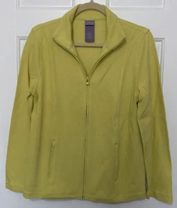 Laura Scott Women's Rib Knit Jacket Zip-up Cotton Green Small - Picture 1 of 6