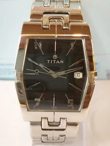 TITAN QUARTZ BLACK DIAL 1157SEA INDIA MEN'S FULL WORKING, ALL ORG. VINTAGE WATCH - Picture 1 of 21