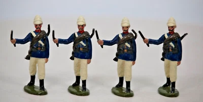 PINTADO A MANO HIERRO FUNDIDO REGIMIENTO BRITÁNICO DE LA PRIMERA GUERRA MUNDIAL SOLDADOS EN MARCHA Foto 1 de 4