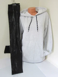 Victoria Secret Pink LOGO PULLOVER HOODIE SWEAT SHIRT BLING SNAKE LEGGING M SET - Picture 1 of 9