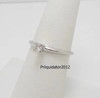 1/5CT Natural Princess Diamond Solitaire Engagement Wedding Ring 14K White Gold - Image 1 of 4
