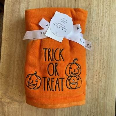 New Rae Dunn TRICK OR TREAT. Hand Towel, Set of 2, 16x30" - Image 1 of 2