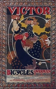 FAHRRAD VINTAGE WERBEPLAKAT Victor RAR HOT NEU 1 - Bild 1 von 1