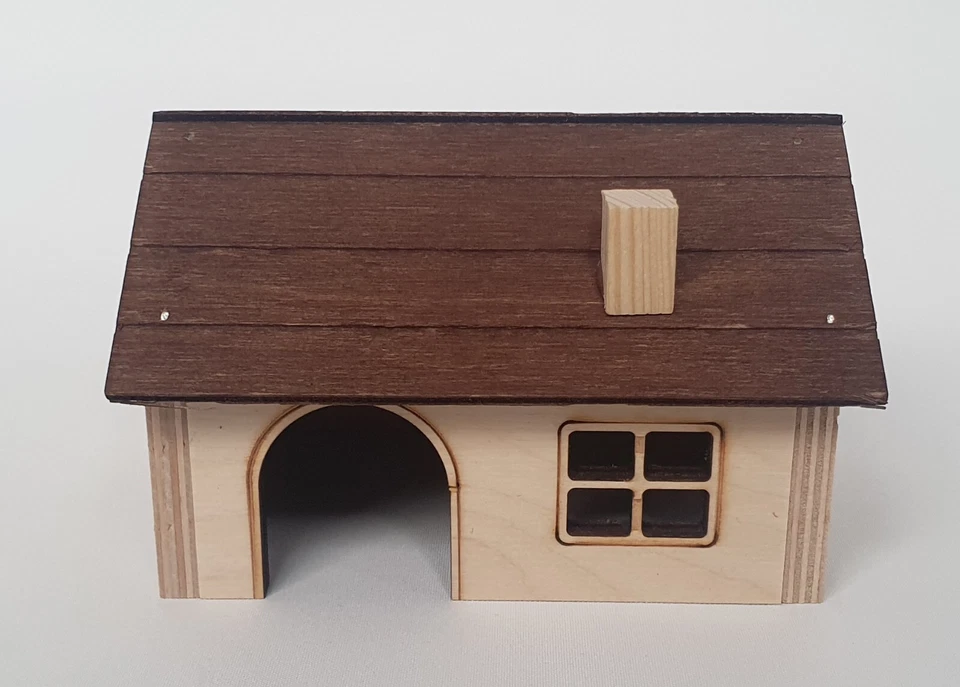 MANI-KO Holzhaus Mini Nager Haustier Hamster Maus Nest Haus mit Fenster