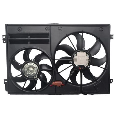For Volkswagen Tiguan Radiator Fan 2009-2016 Dual Fan w/ Louver Type VW3117106 - Image 1 of 4