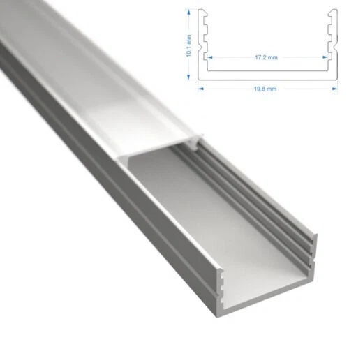 Alluminio Sagoma Guida Listello "AUFBAU-17" bianco per strisce LED + Abd. filo - Immagine 1 di 1