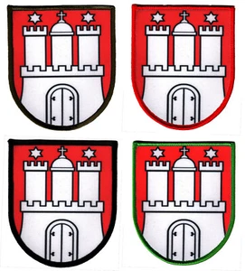 HAMBURG WAPPEN"Aufnäher"Patch/HH/Hansestadt/Altona/Wandsbek/Harburg/Bergedorf/HH - Bild 1 von 5