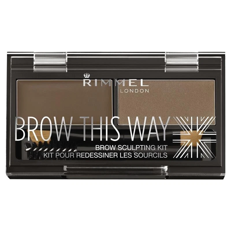 Rimmel Brow This Way Eyebrow Powder Kit 002 Mid Brown Blonde Tinted Fill Brows - Image 1 of 1