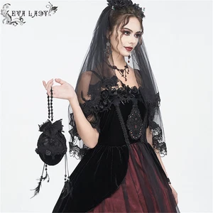 DEVIL FASHION Women Top Handle Bag Steampunk Gothic Black Handheld clutch bag - Picture 1 of 20