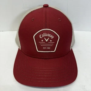 Callaway Golf Red Tan Adjustable Cap Snap Back Mesh Trucker - Picture 1 of 6