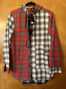 Stand Back Red Plaid Shirt Hoodie Youth Size M Boys Red ,Black , White. - Picture 1 of 6