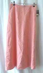 Relativity Petite Pink 100% Linen 100% Polyester Lined 3/4 Length Skirt 10P EUC - Picture 1 of 3