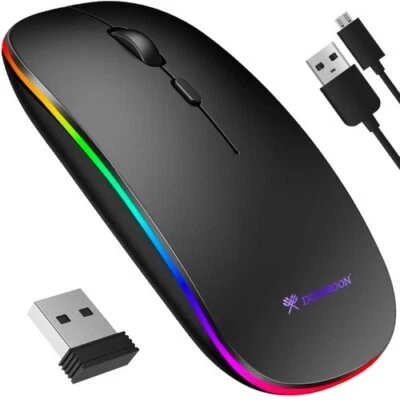Wireless Gaming Mouse 800/1200/1600 DPI Rechargeable With RGB Lights - Image 1 of 4