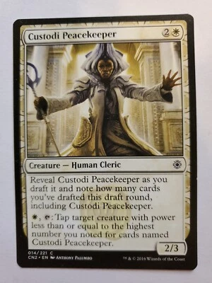 MTG Magic The Gathering Card Custodi Peacekeeper Creature Human Cleric White  - Image 1 of 2